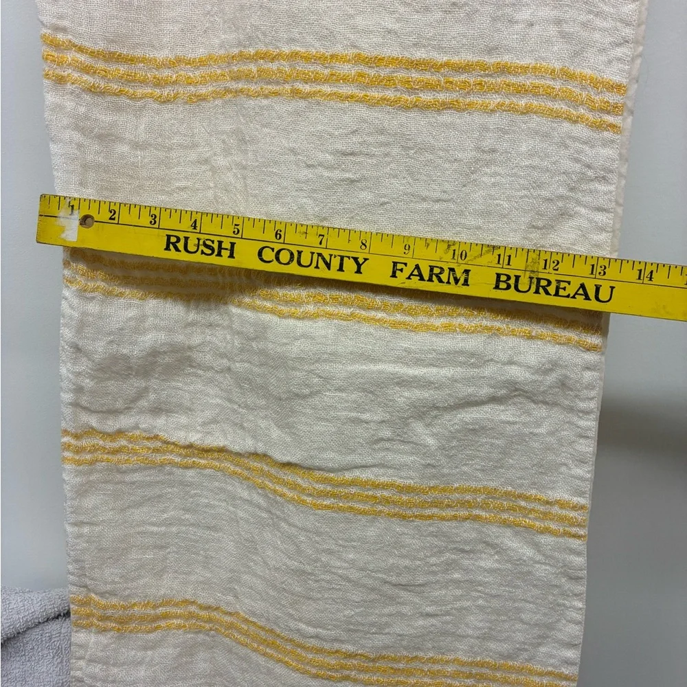 EasterTable Runner Yellow /White Striped Guaze Table Runner 84”X13” Cottage Core